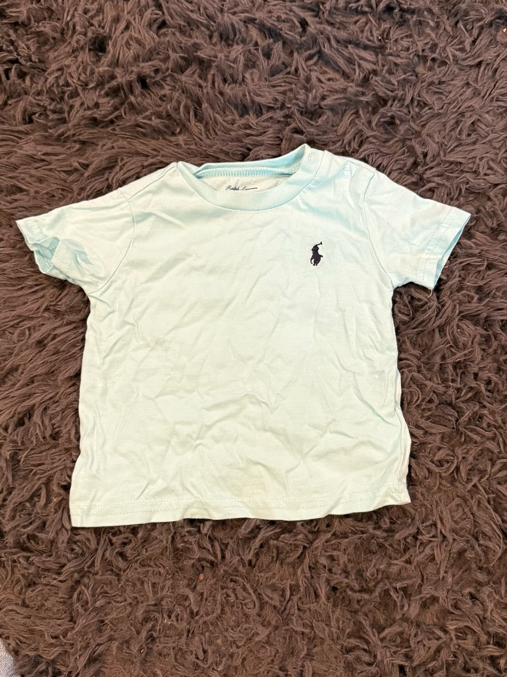 Ralph Lauren Kids Pale Mint Short Sleeve Tee with Navy Polo Logo